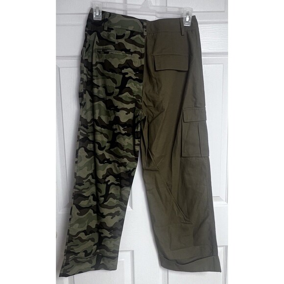Choosy Pants Mixed Media Duo 2 Tone Cargo Khakis & Camo Oversized Fit Womens 6 - Picture 2 of 10